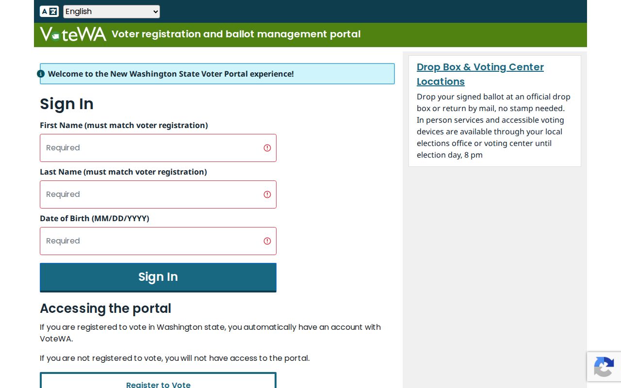 Pasco voter registration VoteWA lookup fields